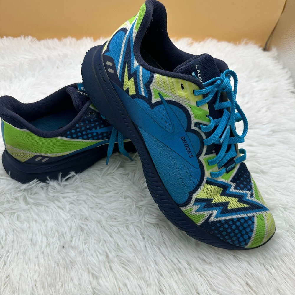 Brooks Launch 8 Brave Like Gabe Men's Running Shoes Size 9 D Blue Green 1103581D